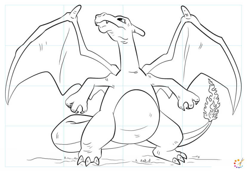 How to draw a charizard