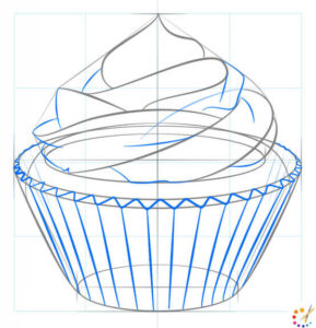 How to draw a cupcake