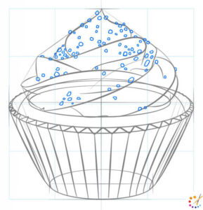 How to draw a cupcake