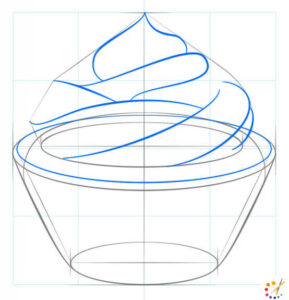 How to draw a cupcake