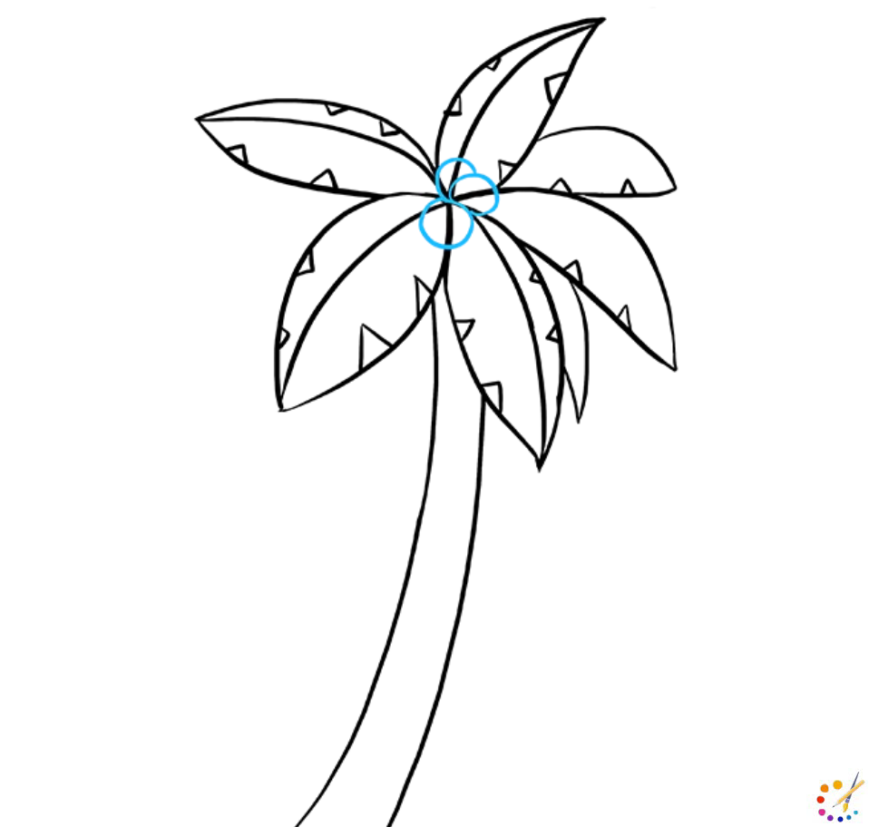 How to draw palm tree