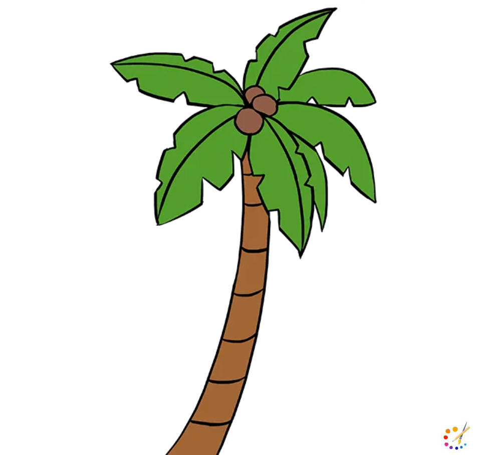 How to draw palm tree