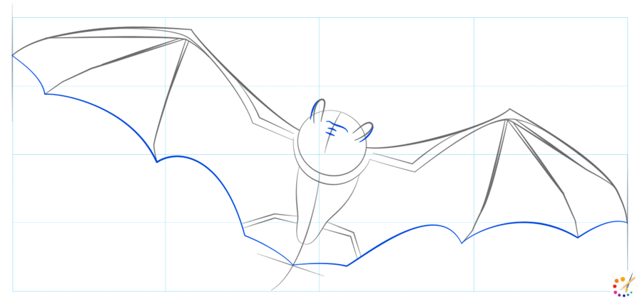 How to draw a bat