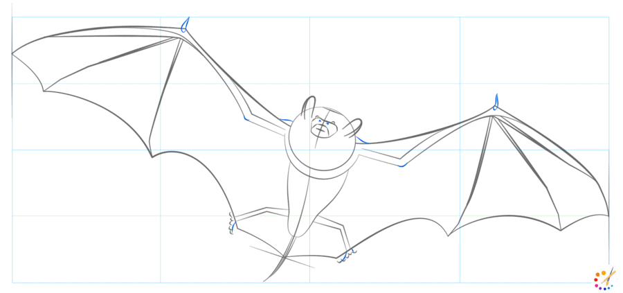 How to draw a bat