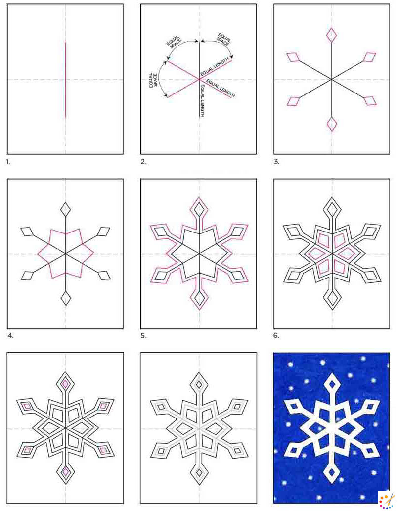 How to draw snowflakes