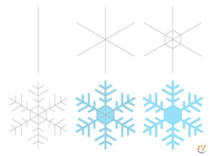 How to draw snowflakes