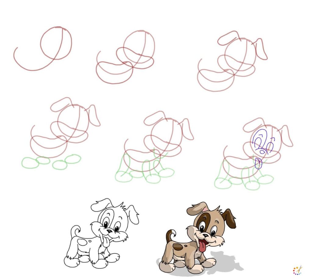 How to draw a puppy