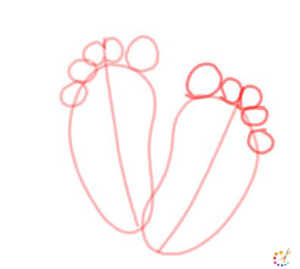 How to draw baby feet