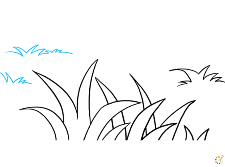 How To Draw Grass Step By Step For Kids Beginners