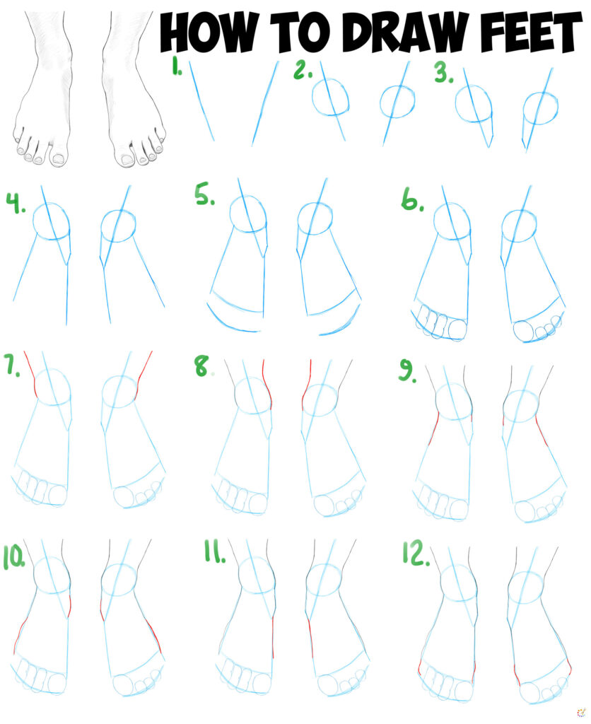 How to draw feet