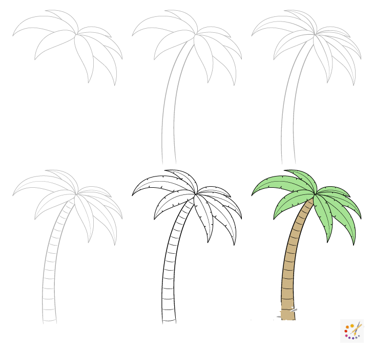 How To Draw Palm Tree