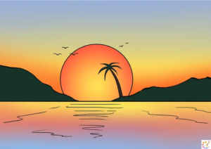 How to draw sunset