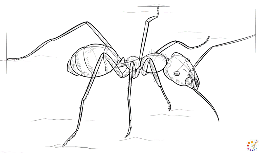 How to draw an ant