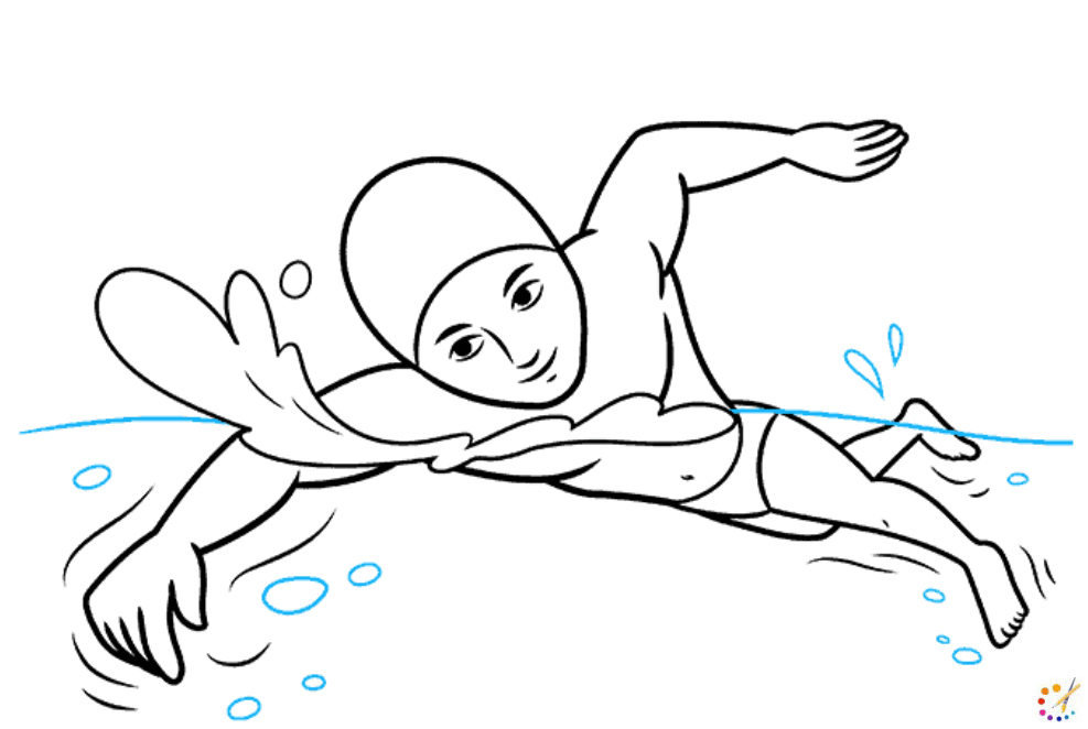 How tp draw a swimmer