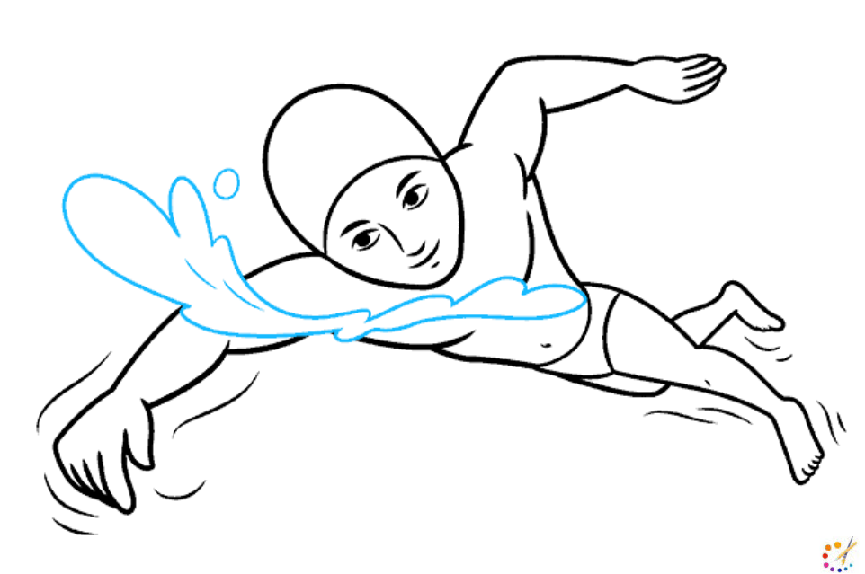 How tp draw a swimmer