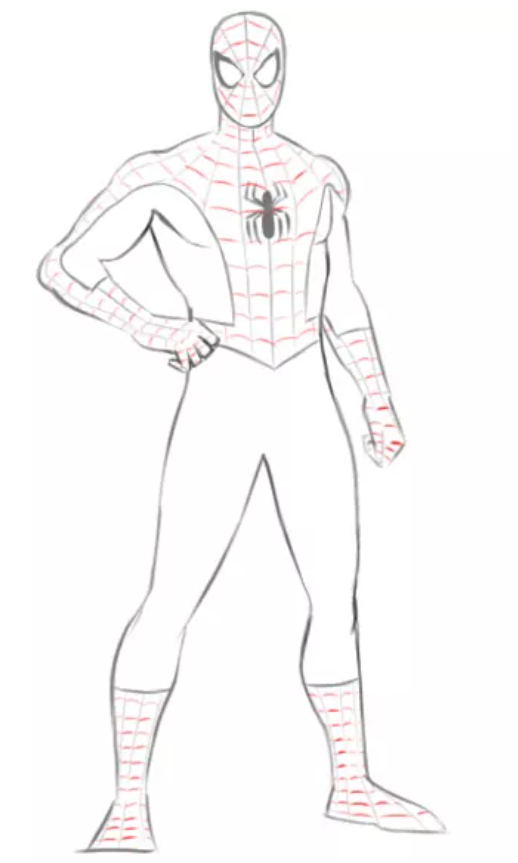 How to draw Spiderman