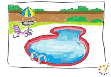 How to draw swimming pool