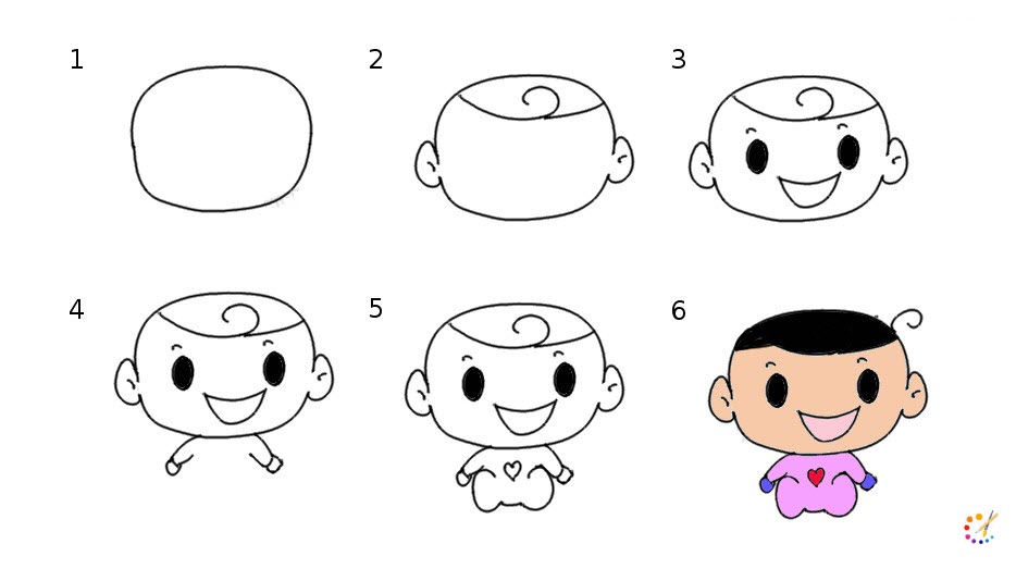 Draw step by step baby