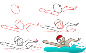 How tp draw a swimmer