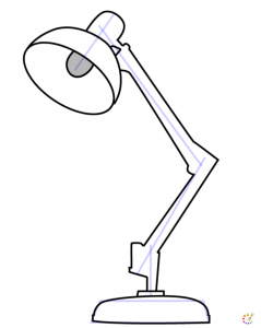 How to draw table lamp