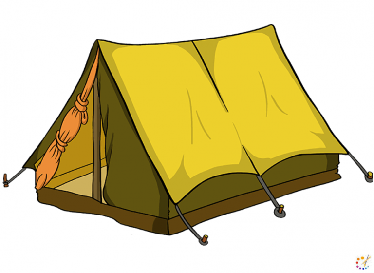 How to Draw a Tent Step By Step – For Kids & Beginners