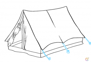 How to draw tent