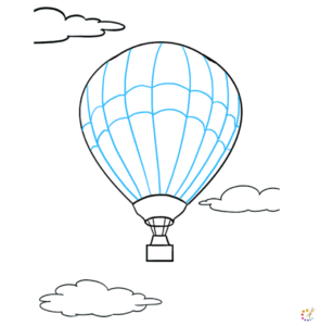 How to draw a hotair balloon