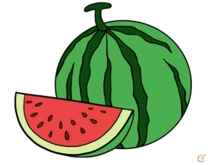 How to draw watermelon