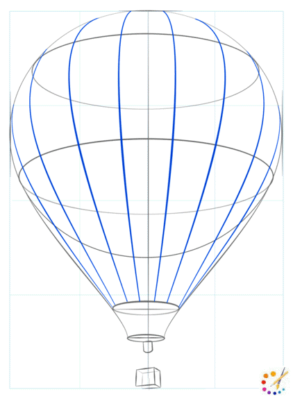 How to draw a hotair balloon