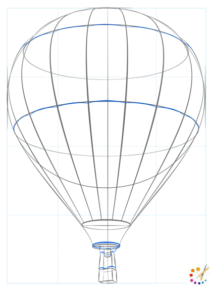 How to draw a hotair balloon