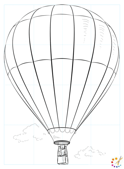 How to draw a hotair balloon