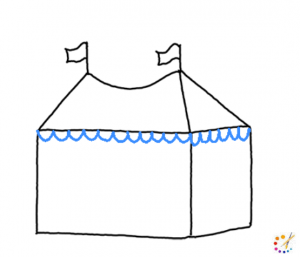 How to draw tent