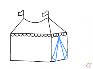 How to draw tent