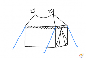 How to draw tent