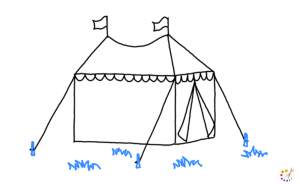 How to draw tent