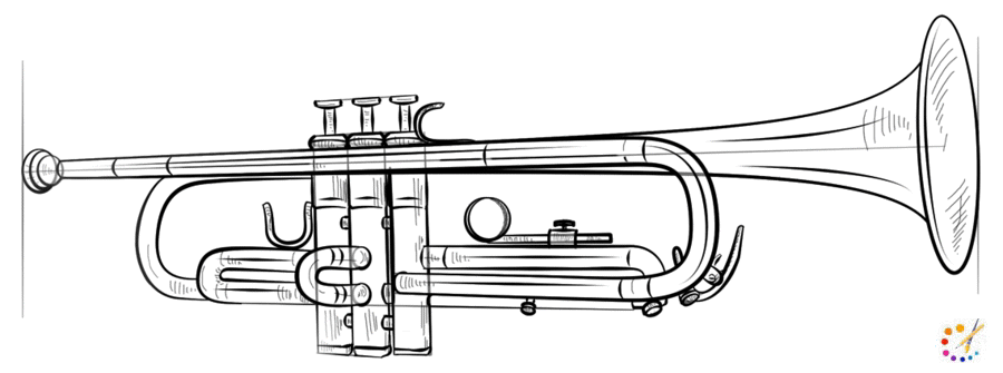 How to draw trumpet