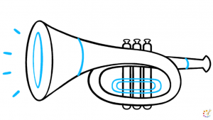 How to draw trumpet