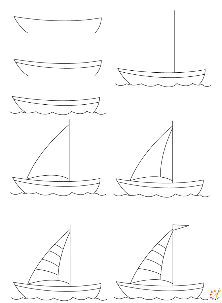 How to draw boat