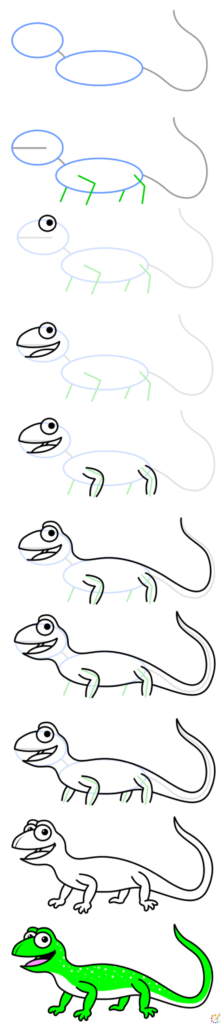 How to draw lizard