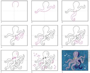 How to draw octopus