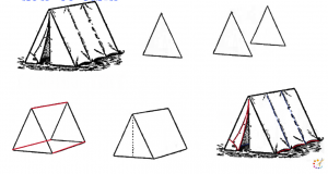 How to draw tent