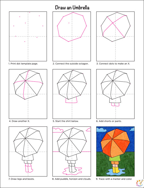 How to draw an umbrella