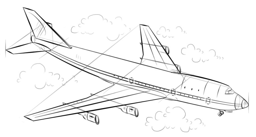 How to draw airplane