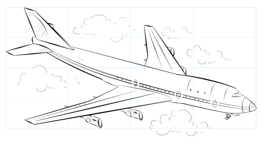 How to draw airplane