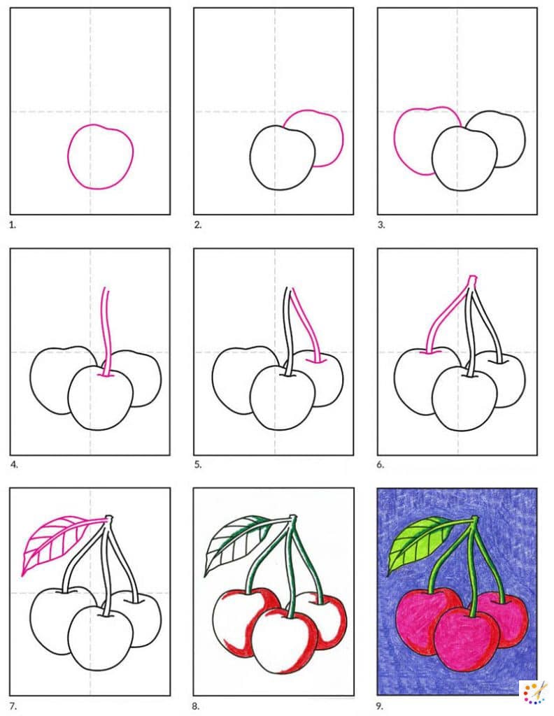 How to draw cherries