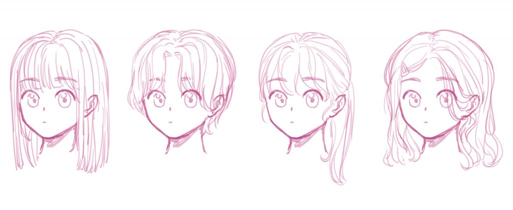 How to Draw Bangs Step By Step