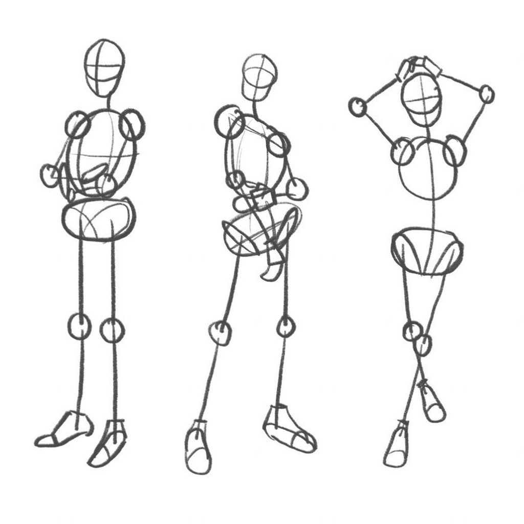 how to draw human poses