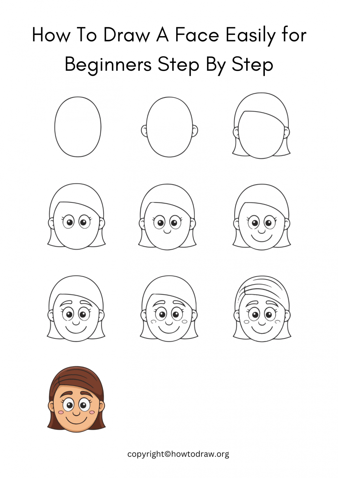 How To Draw A Face Step By Step – For Kids & Beginners
