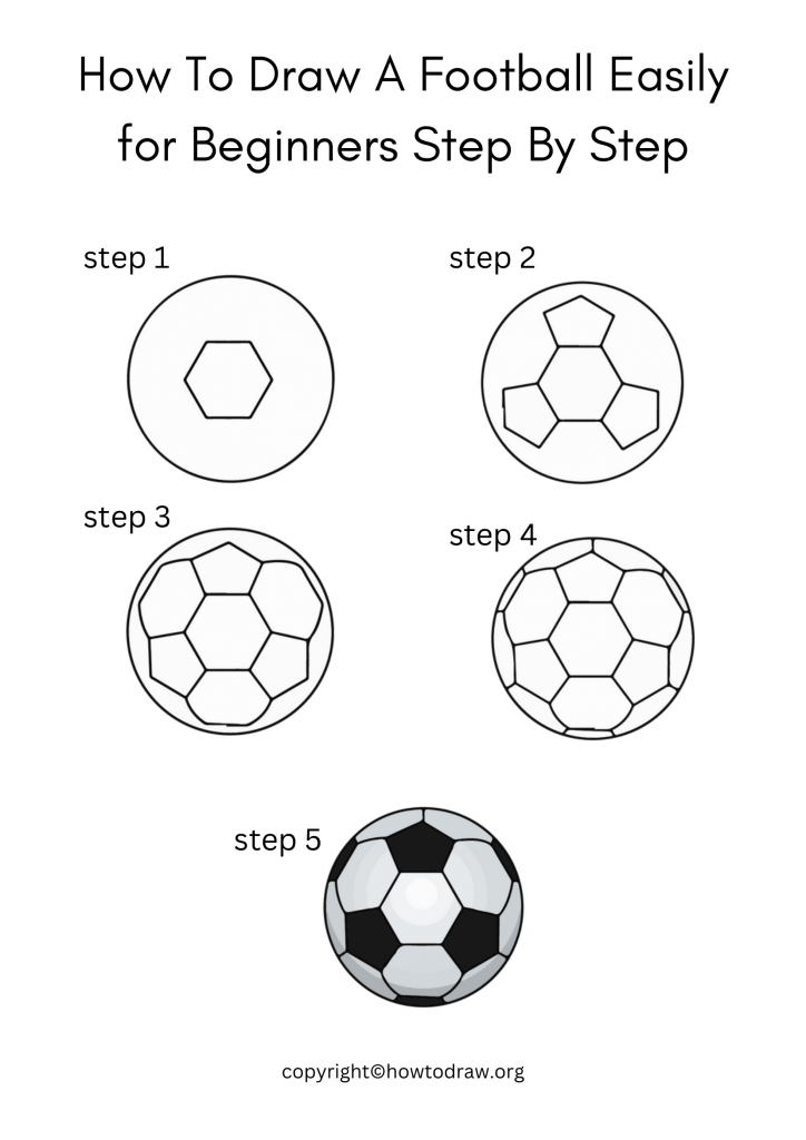 How To Draw A Football Easily for Beginners Step By Step-1