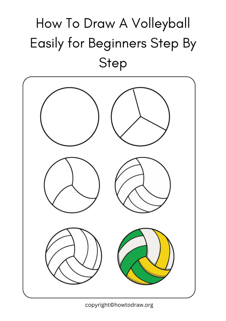 How To Draw A Volleyball Easily for Beginners Step By Step